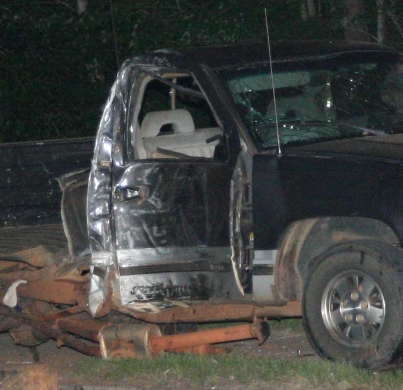 The passenger door hit the pole