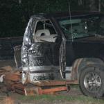 The passenger door hit the pole