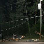 Power lines hang across Hwy 29