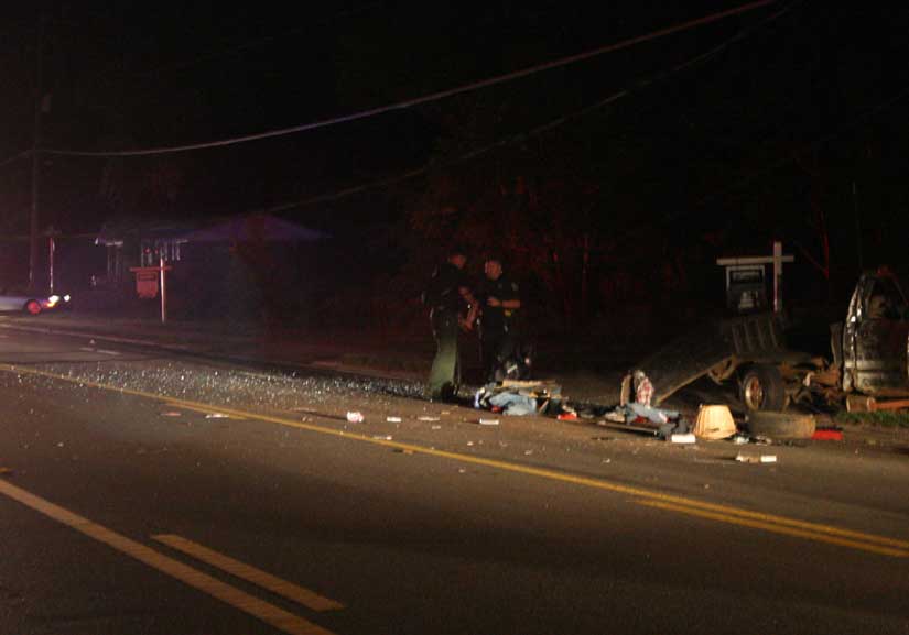 Glass scattered down Hwy 29