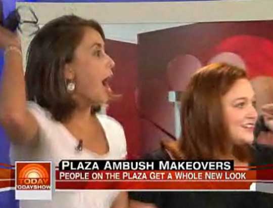 Shelby (left) and Jill react to Cheryl's new look