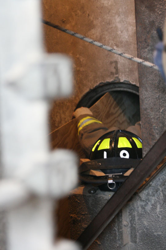 Passing Wood Into Silo