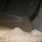 Inside Silo--10 Foot Grain Wall Seen At Rear