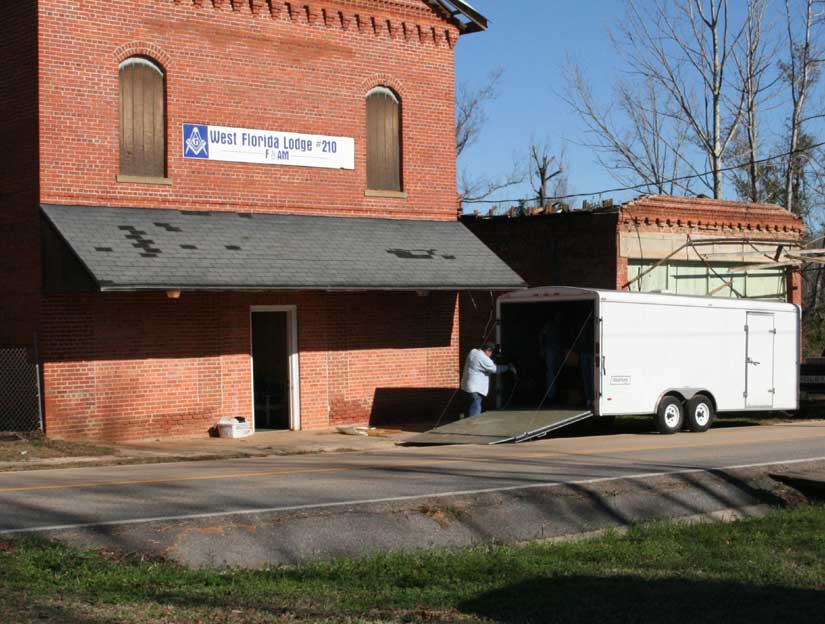 Masonic Lodge furniture loaded up