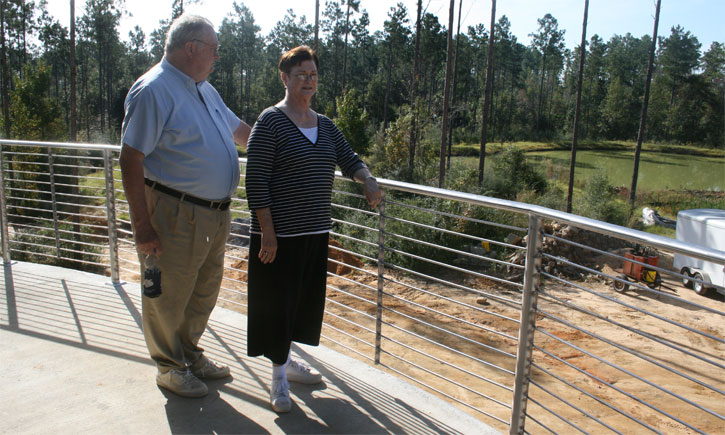 Charlie and Margaret Simmons at their dome home.