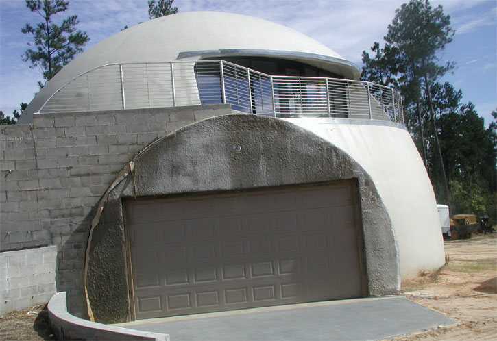 Garage entry of the dome home.