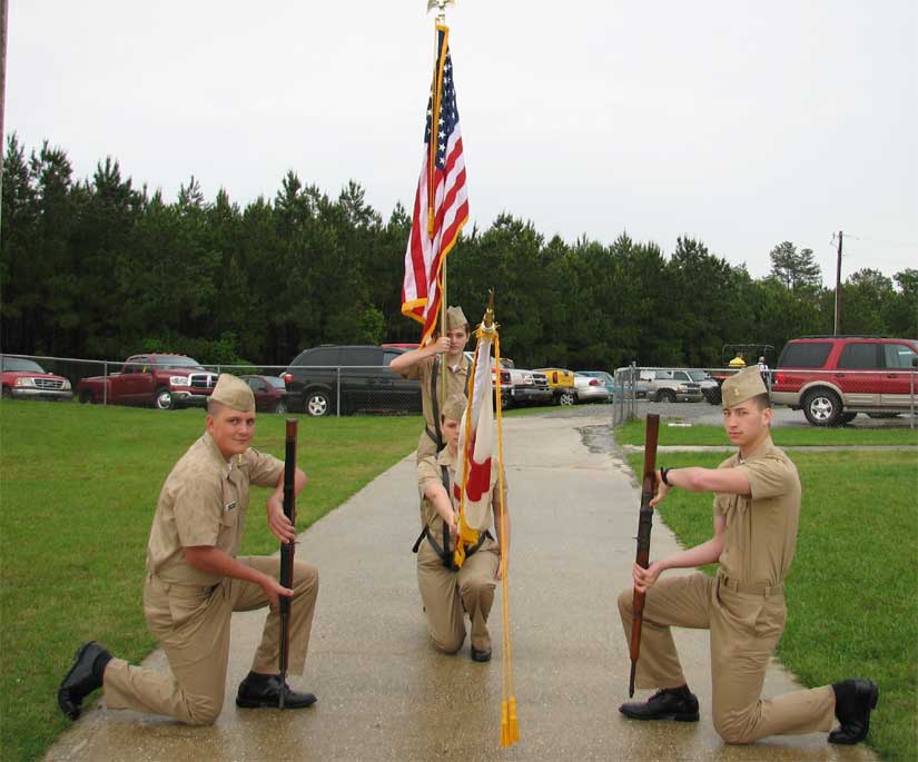 Northview High Jr ROTC , Colton Kawamora, Jessisa Bloodsworth, Miranda Scott, Dalton Cummings