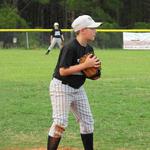 Ethan Bomba covers 3rd and later catches a fly ball for the out