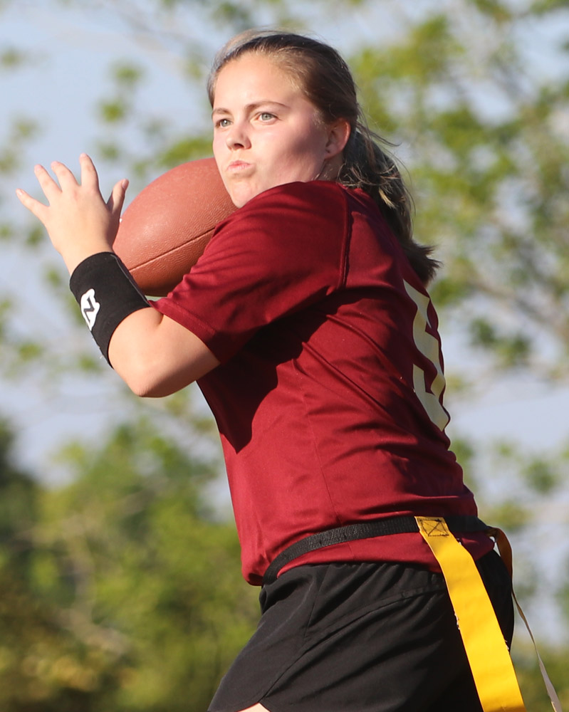 Flag Football Girls Take On Linemen, NJROTC