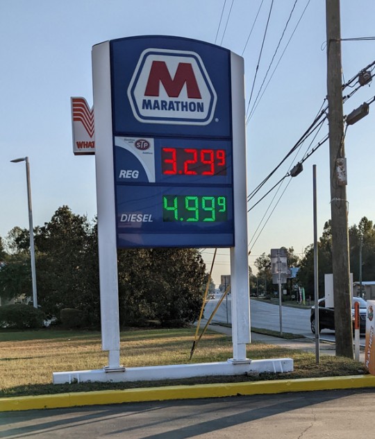 Falling Gas Prices Truck Knocks Down Large Gas Station Sign In Century