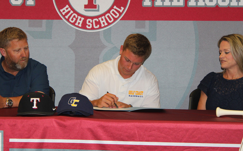 Tate’s Bray Touchstone Signs Baseball Scholarship With Gulf Coast State College