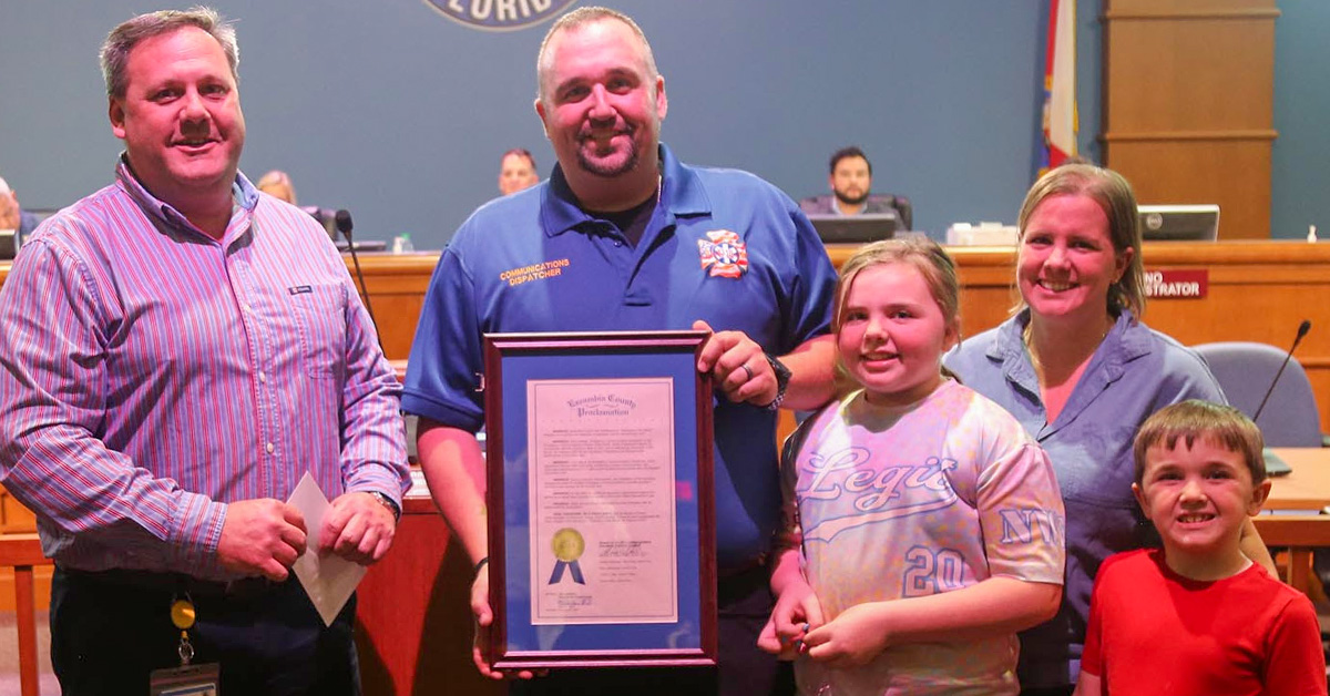 Emergency Dispatcher Gerry Steege Named Escambia Employee Of The Month