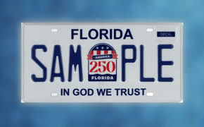Commemorative 250th U.S. Anniversary License Plates Available In Florida