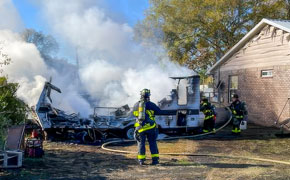 Camper Fire Claims Life Of A Dog Near McDavid