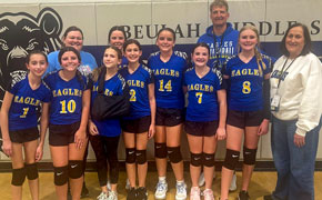 Beulah Middle, Ernest Ward Split Monday Volleyball Matches