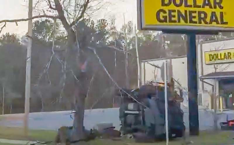 Driver Crashes Into Tree, Overturns At Century Dollar General
