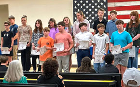 Ernest Ward Middle Inducts New Honor Society Members
