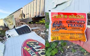 Train Collides With Semi-Trailer Loaded With Hot Dogs