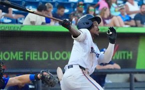 Lewis Jr., Blue Wahoos Sweep Doubleheader Over Shuckers