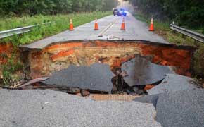 West Bogia Road Collapses, Hwy 29 Flooded And Closed On Sunday Afternoon