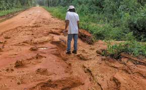 Heavy Rain Washed Away Portion Of Road In McDavid
