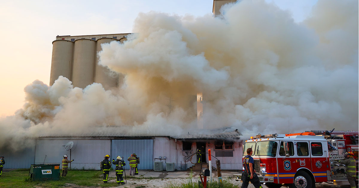 Fire Destroys Grain Elevator Business Office, Warehouse Space In Walnut Hill