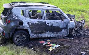 No Injuries When Jeep Rear-Ends Semi In Fiery Highway 97 Crash