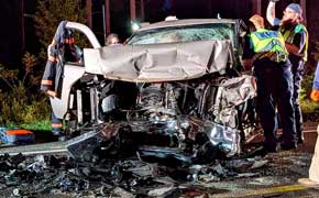Five People, Including Two Young Children, Injured In Early Morning Hwy 97 Head-on Crash