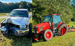 SUV Hits Tractor And Mower On Highway 29 In Molino